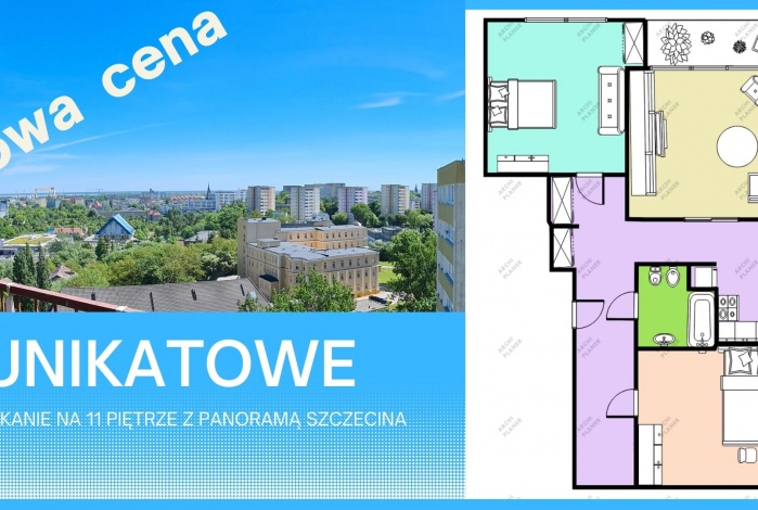 Mieszkanie na sprzedaż w Szczecin  Lubomirskiego o powierzchni 79 mkw