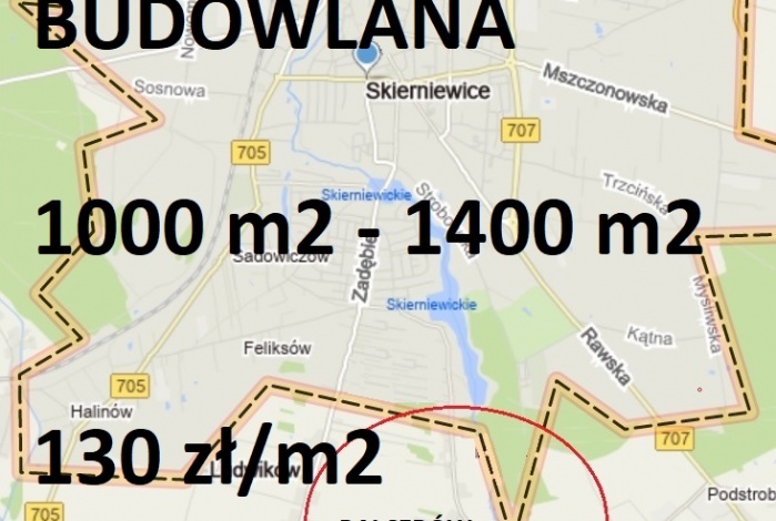 Działka na sprzedaż w Skierniewice  BALCERÓW o powierzchni 1000 mkw