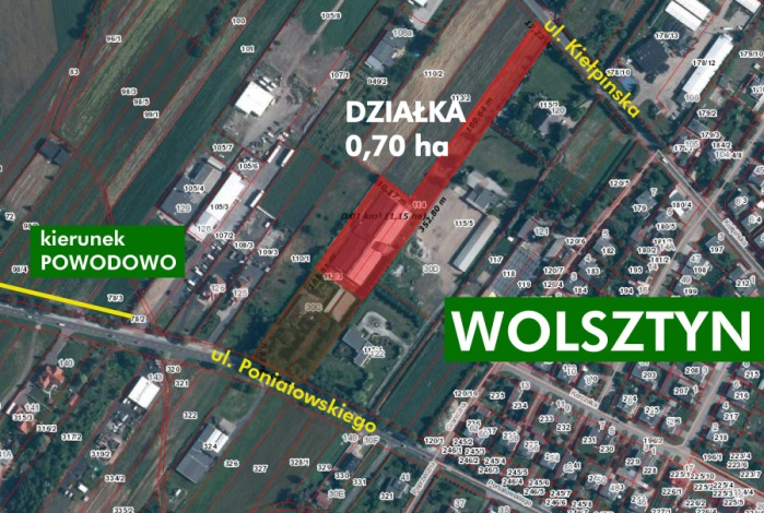 Działka na sprzedaż w Wolsztyn  Kiełpińska / Poniatowskiego o powierzchni 7100 mkw