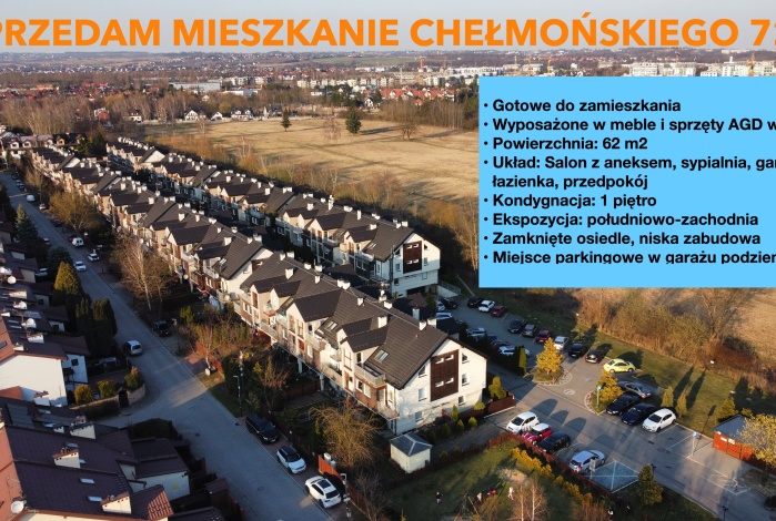 Mieszkanie na sprzedaż w Kraków Krowodrza Chełmońskiego 72b o powierzchni 62 mkw