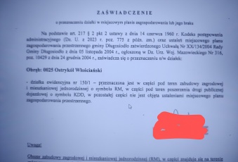 Działka sprzedaż Długosiodło Ostrykół Włościański Brak 9371 mkw Działka Sprzedam mazowieckie Długosiodło Ostrykół Włościański-1