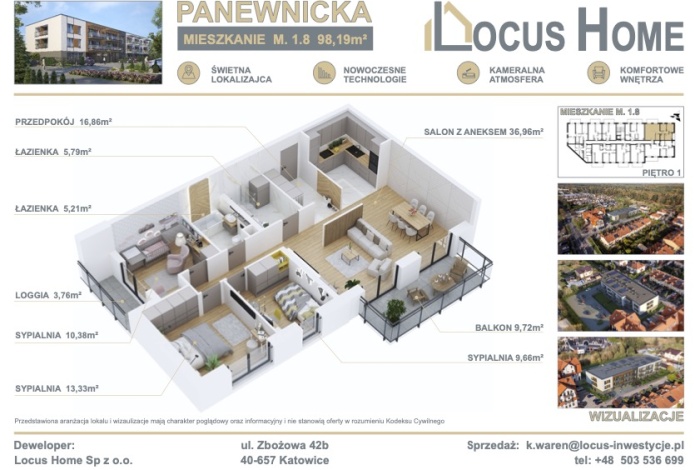 Mieszkanie na sprzedaż w Katowice Panewniki Panewnicka o powierzchni 98 mkw