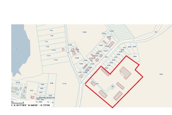 Komercja na sprzedaż w Biała Piska  SOKOŁY JEZIORNE 10 o powierzchni 40000 mkw