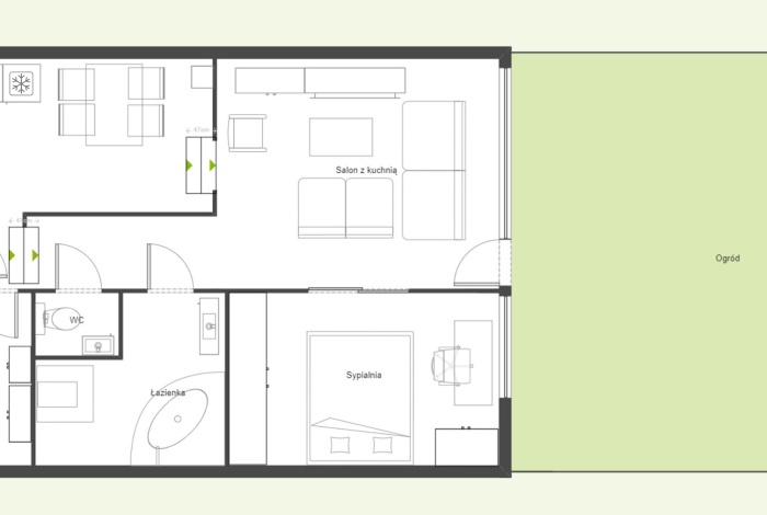 Mieszkanie na wynajem w Kraków Krowodrza Za Skłonem o powierzchni 69 mkw