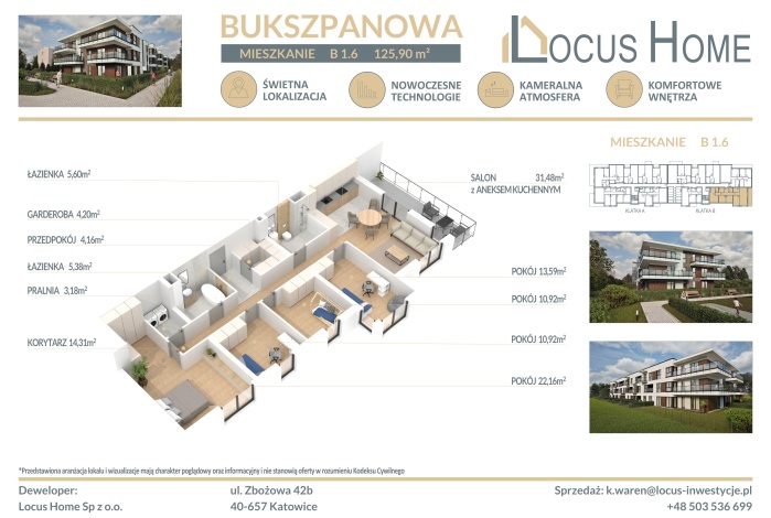 Mieszkanie na sprzedaż w Katowice Piotrowice Bukszpanowa o powierzchni 126 mkw
