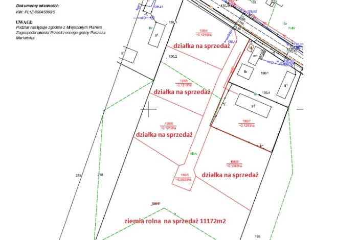 Działka na sprzedaż w Puszcza Mariańska Aleksandria Ulica Nizinna 10 o powierzchni 1219 mkw