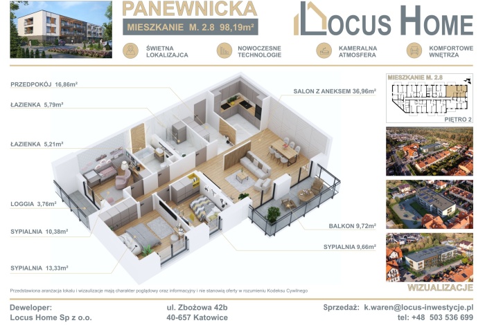 Mieszkanie na sprzedaż w Katowice Ligota Panewnicka o powierzchni 98 mkw