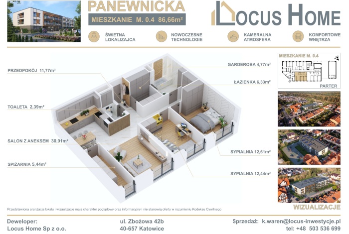 Mieszkanie na sprzedaż w Katowice Ligota Panewnicka o powierzchni 87 mkw