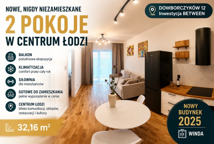 Mieszkanie na sprzedaż w Łódź Śródmieście Dowborczyków o powierzchni 32 mkw