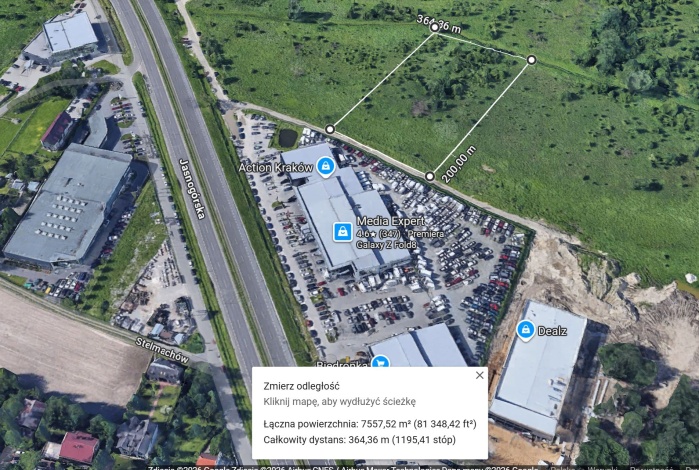 Działka na sprzedaż w Kraków  Jasnogórska o powierzchni 7584 mkw
