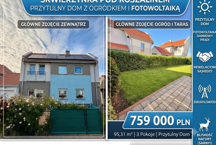 Dom na sprzedaż w Koszalin Jamno Skwierzynka o powierzchni 82 mkw