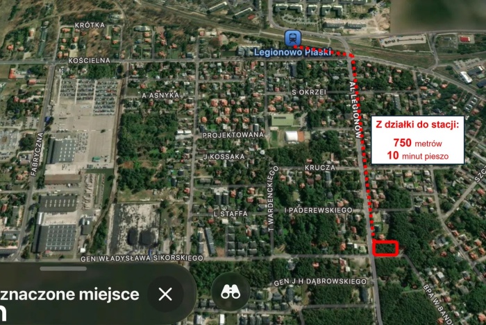 Działka na sprzedaż w Legionowo  Aleja Legionów o powierzchni 1542 mkw